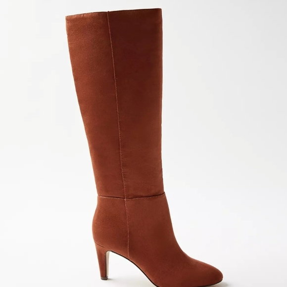 LOFT Shoes - NEW! ANN TAYLOR LOFT Chestnut Brown Seamed Tall Suede Textured Boots 6.5.
